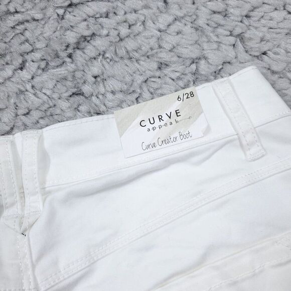 Curve Appeal Curve Creator High Rise Boot Jeans Bootcut White Stretch Size 6 28 - Picture 4 of 16